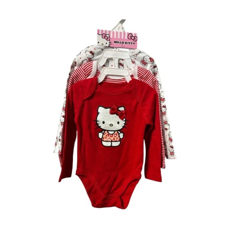 Hello Kitty, baby girls, long sleeve bodysuits size 12 months